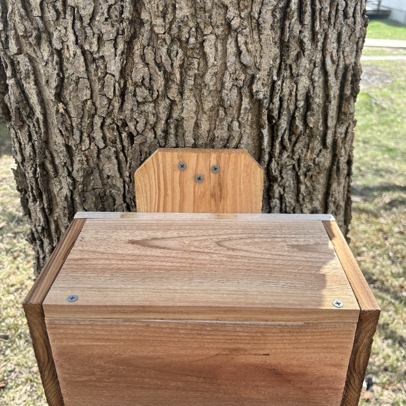 Large Solid Cedar Backyard Squirrel House Nesting Box - Wooden W Preditor Guard gallery
