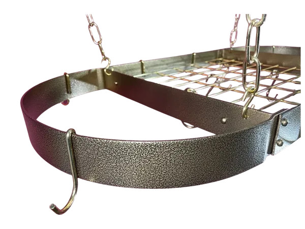 Rogar Gourmet Oval Pot Rack Hammered Bronze / Brass gallery