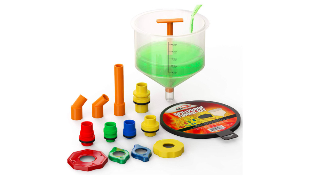 No Spill Funnel Kit Car Cooling System Radiator Coolant Filling Spills Proof RV gallery