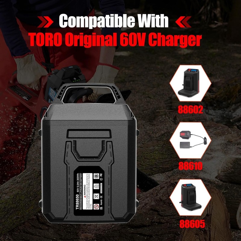 60V 5.0Ah Lithium Ion Replacement Battery for Toro 60V 88620 88675 L108 L324-NEW gallery