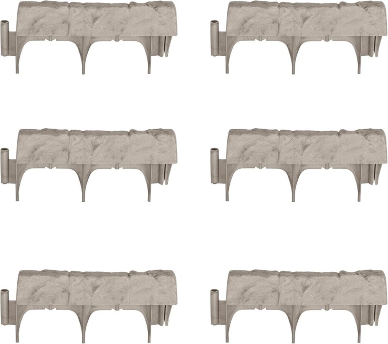 Suncast 10ft Border Stone Garden Edging – Light Gray, Interlocking Sections NEW gallery