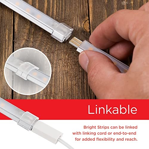 10in. Linkable LED Bright Strips, 825 Lumens, 2700K Warm White Light, 3 Pack gallery