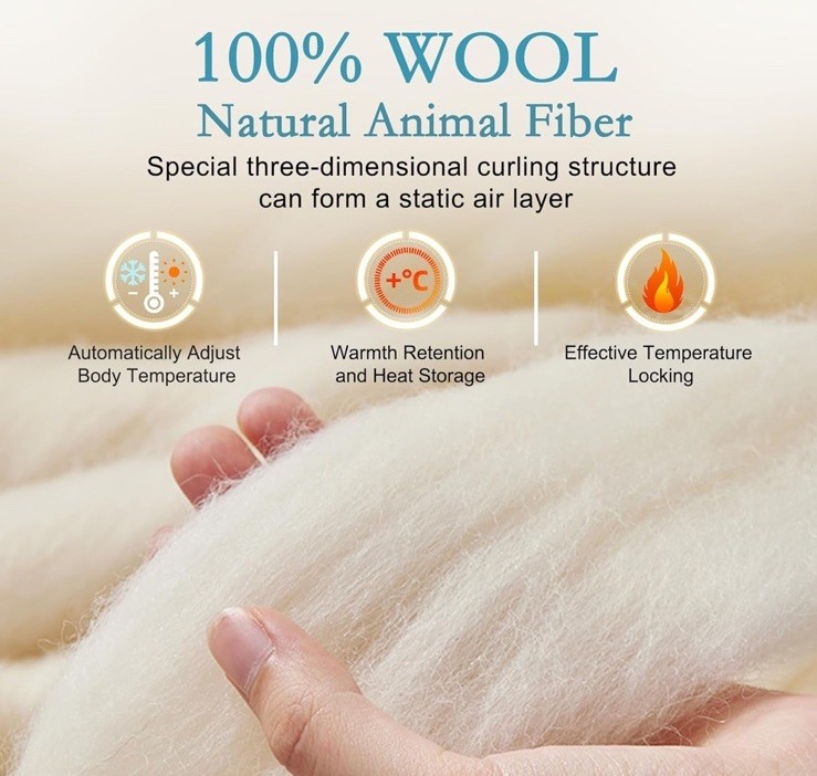 YOUR MOON Summer Lightweight Wool Comforter - Breathable & Thin Duvet Insert ... gallery