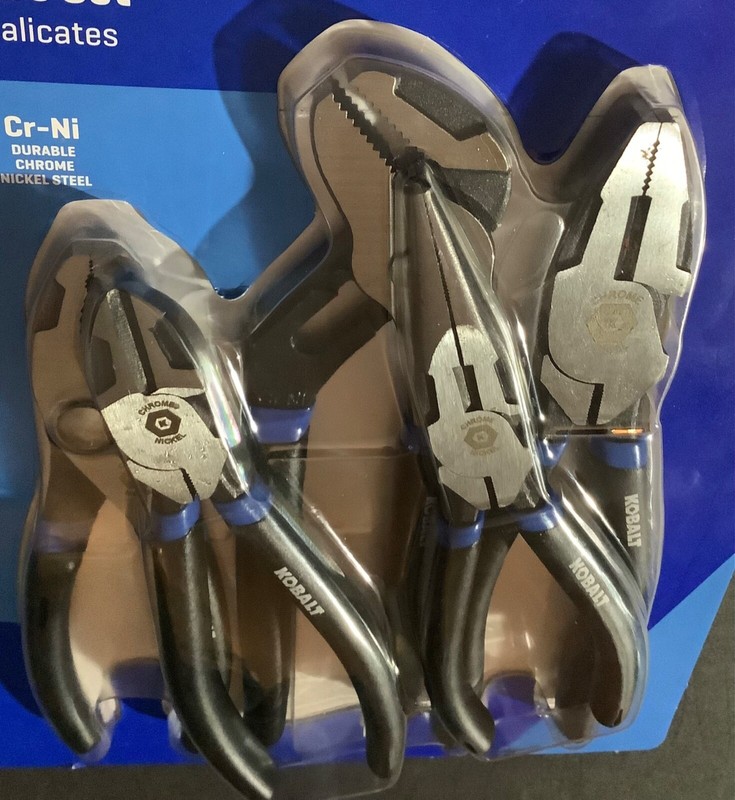 Kobalt 5 Piece Plier Set Assorted 6273704 Chrome Nickel New FREE USPS Shipping ! gallery