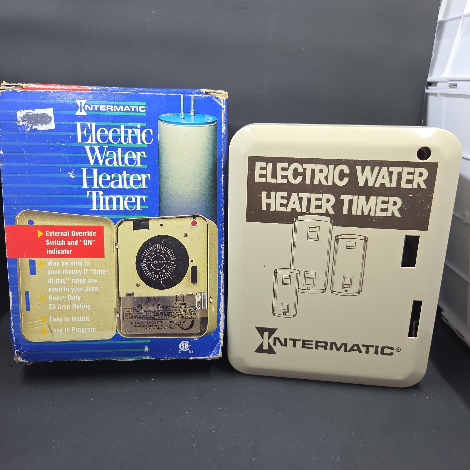 Intermatic Electric Water Heater Timer WH21 25A 250V Bypass Switch New Open Box gallery