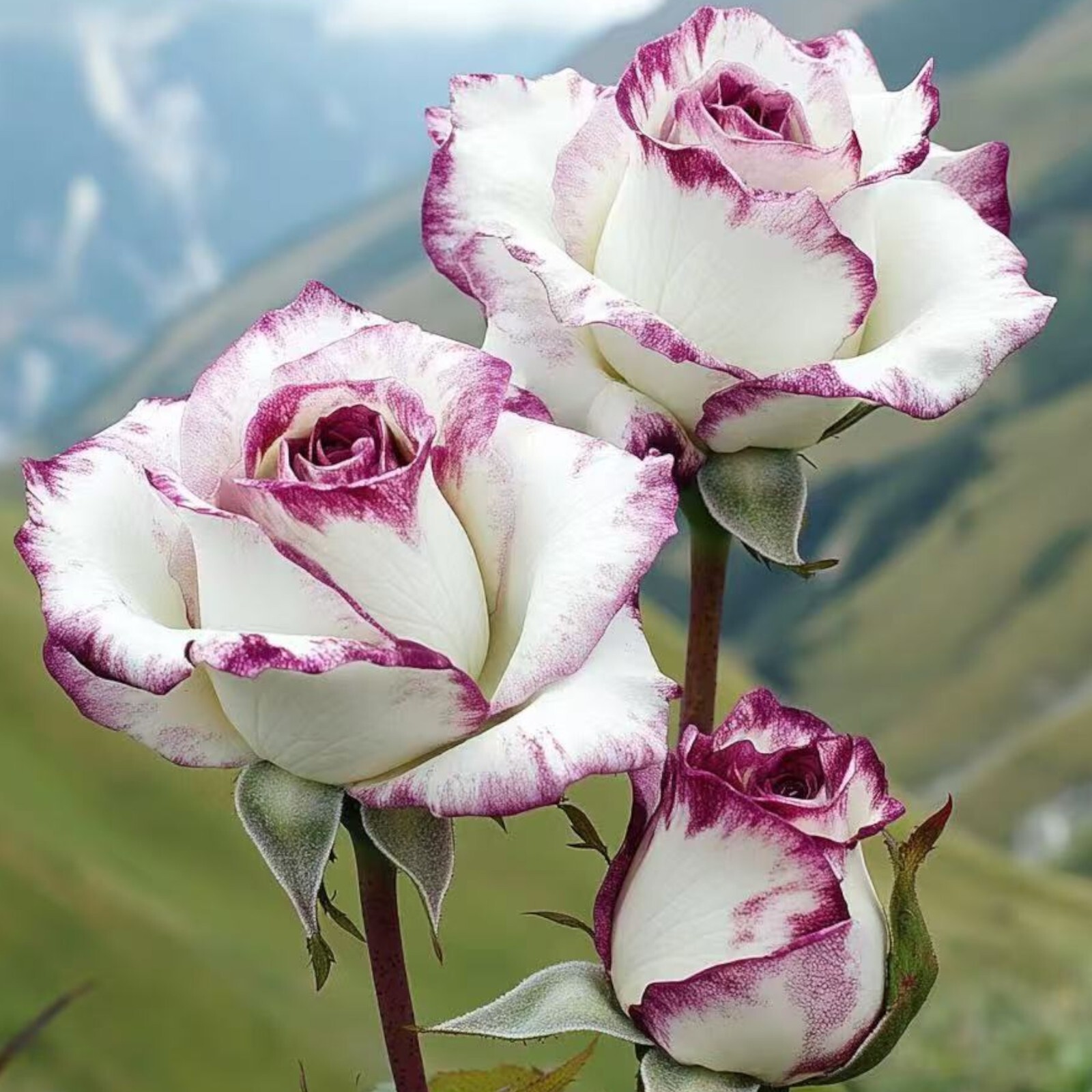 Two-Tone White and Purple Rose Seeds – 20 Seeds – Non-GMO Heirloom Variety gallery