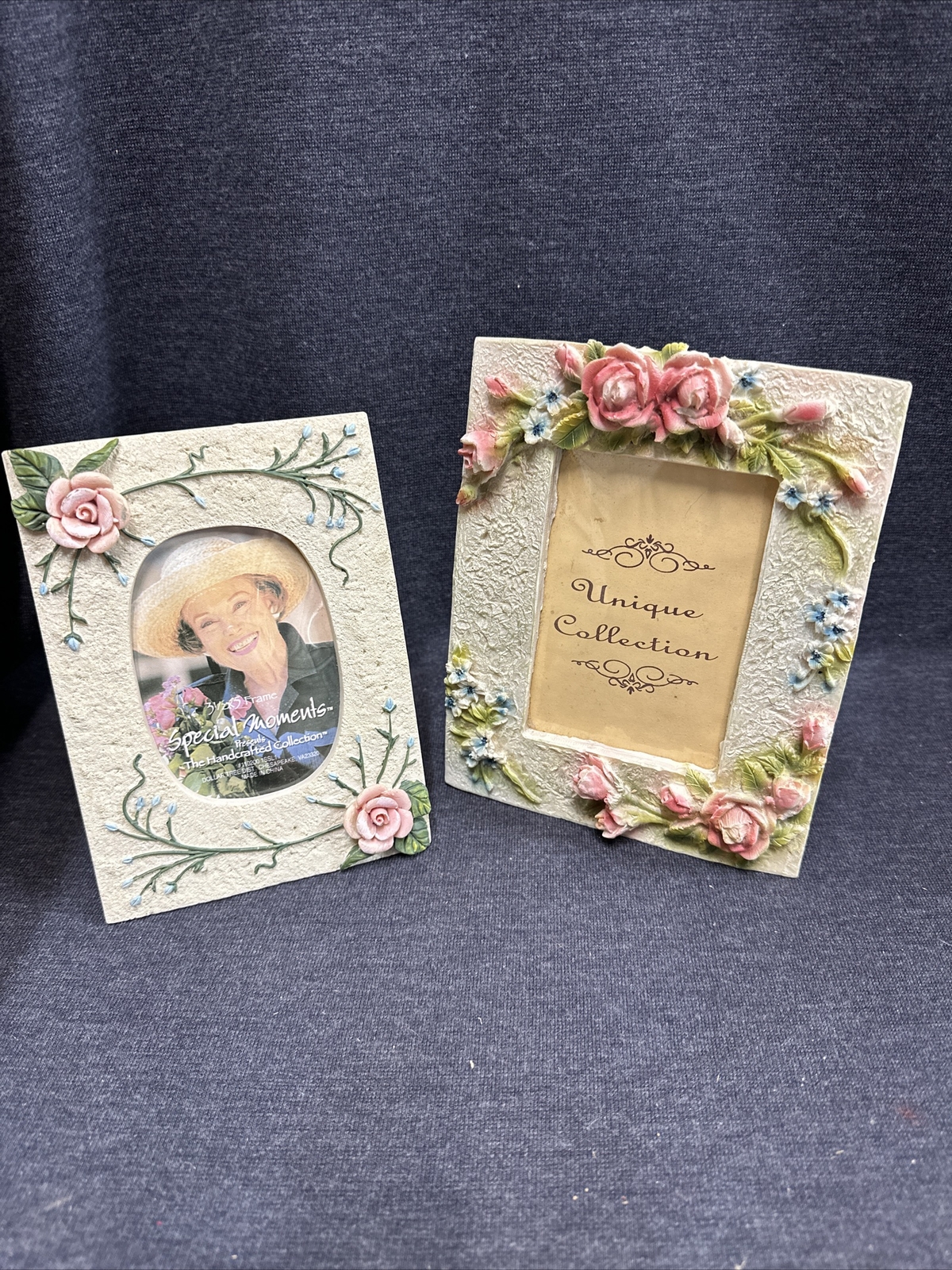 2 - Picture Frames 3D Style Roses Theme For 3”x5”Photos w/Glass Rear Loading gallery