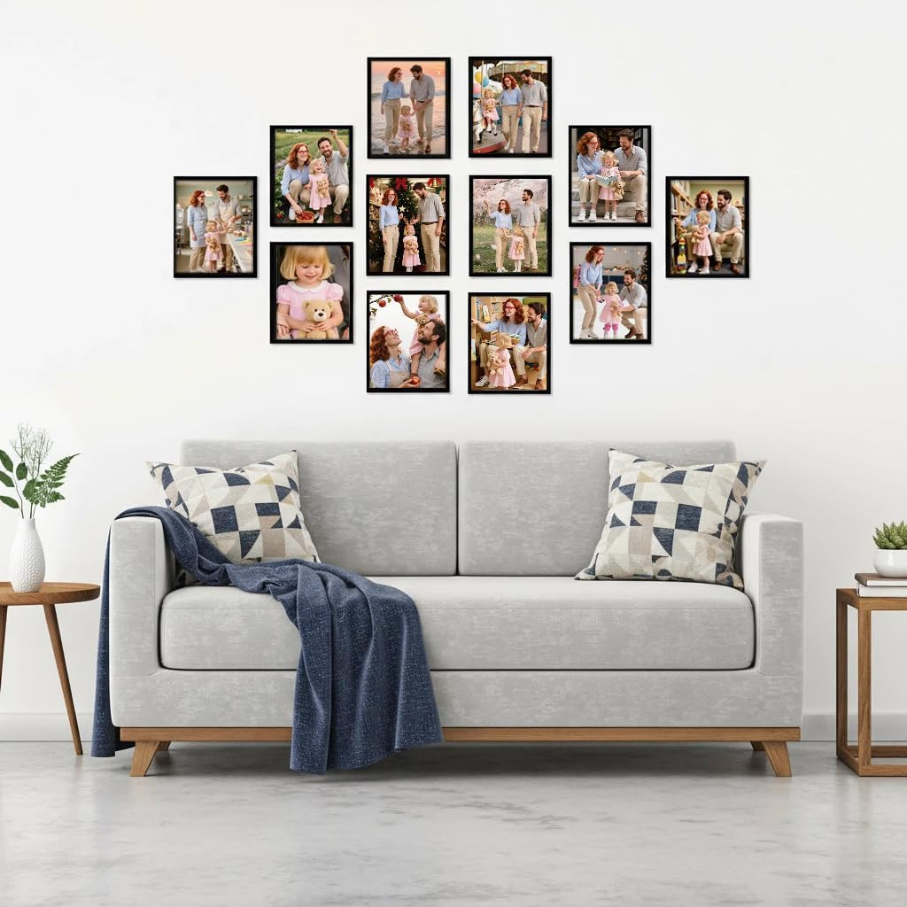 Black 8X10 Picture Frame Bulk Multi 8 X 10 Photo Frames Set for Wall Hanging gallery