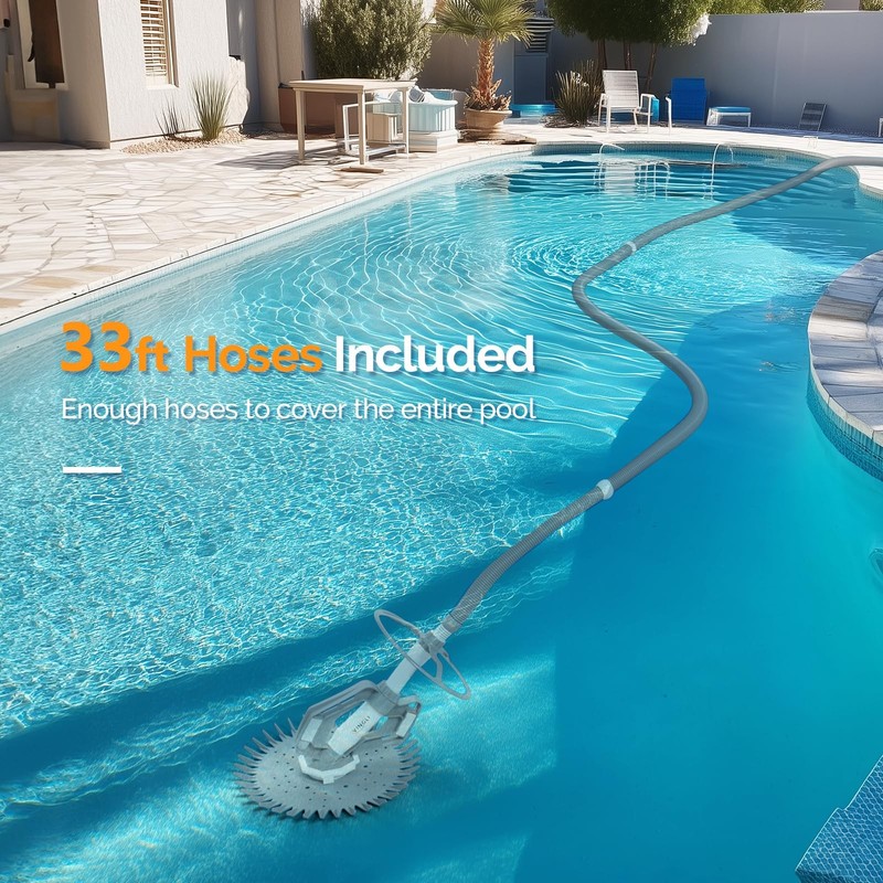 VINGLI Pool Vacuum Cleaner Automatic Sweeper Swimming Creepy Gray&White gallery