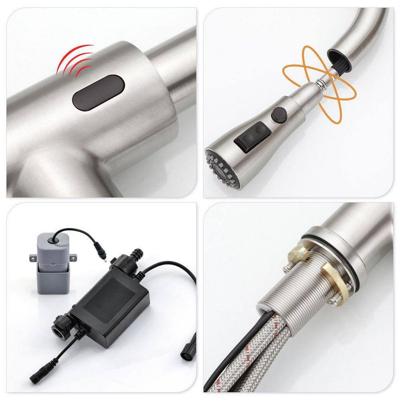 14. 5In. Touchless Sensor Single Handle 360° Spout Swivel Pull down Sprayer Kitc gallery