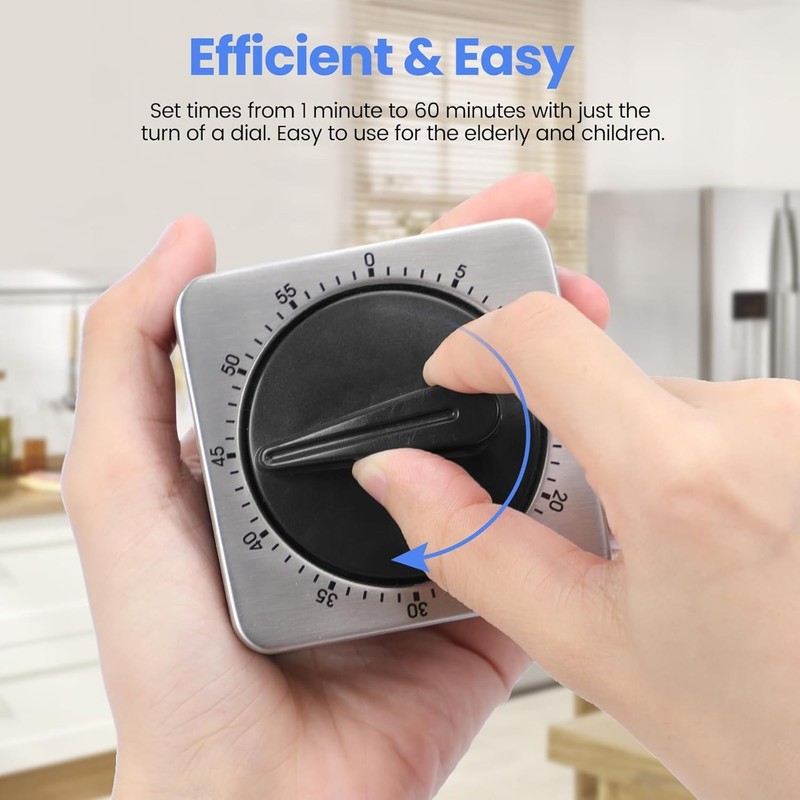 Elegant Mechanical Kitchen Timer with Loud Alarm - No Batteries Required gallery