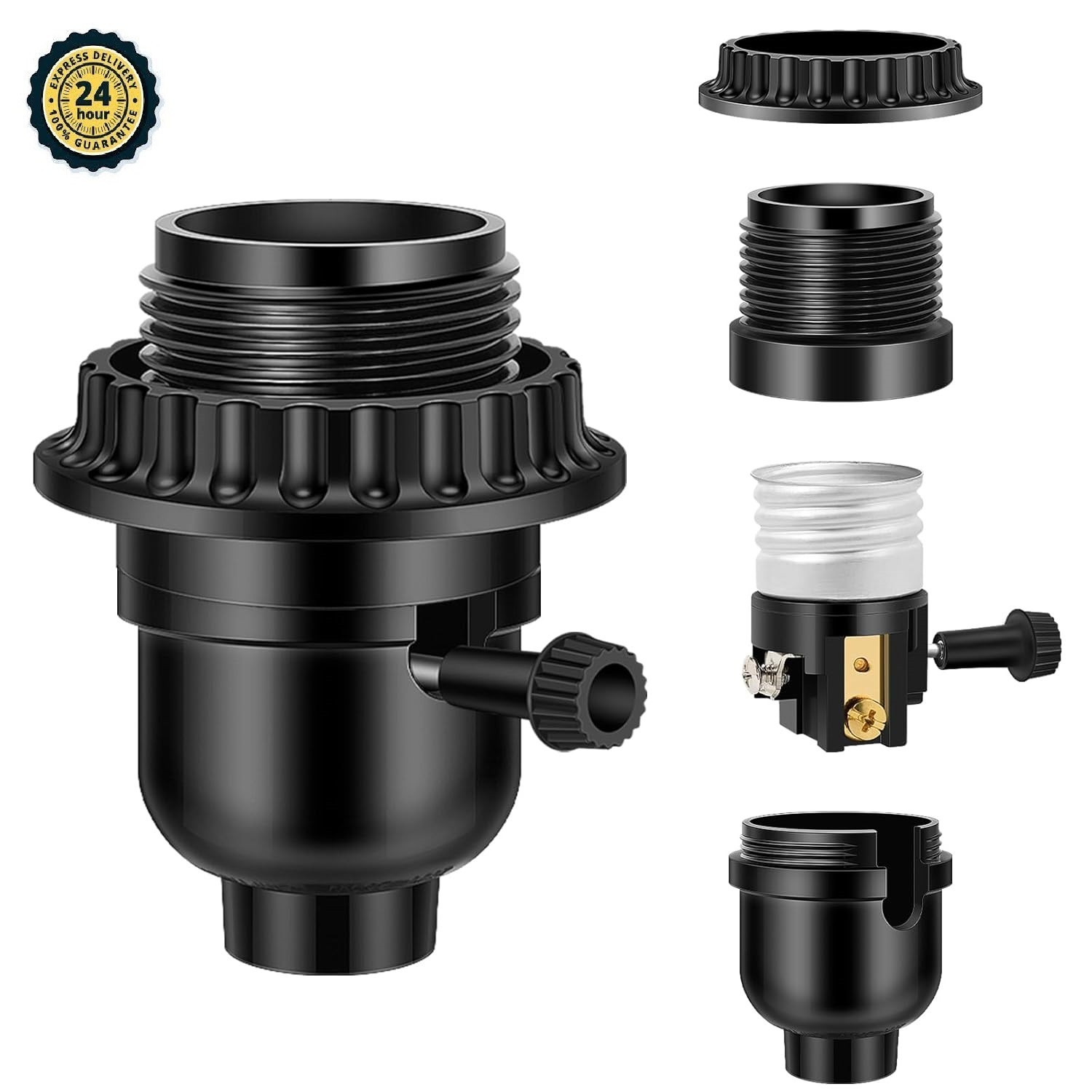 UL Listed E26 Light Socket, Threaded Lamp Socket Replacement with ON/Off Switch gallery