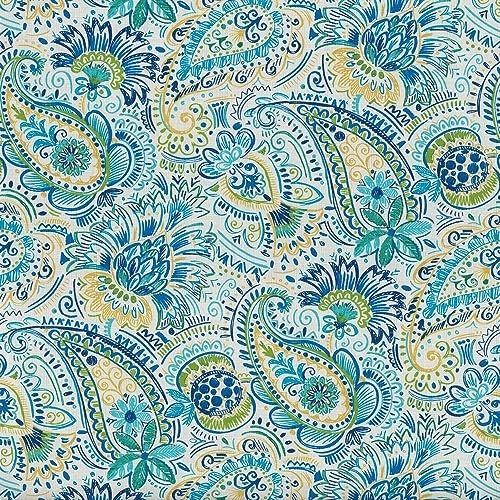 Paisley Indoor/Outdoor Solid Back Chaise Lounge 80" x 23" Blue/Yellow Gilford gallery