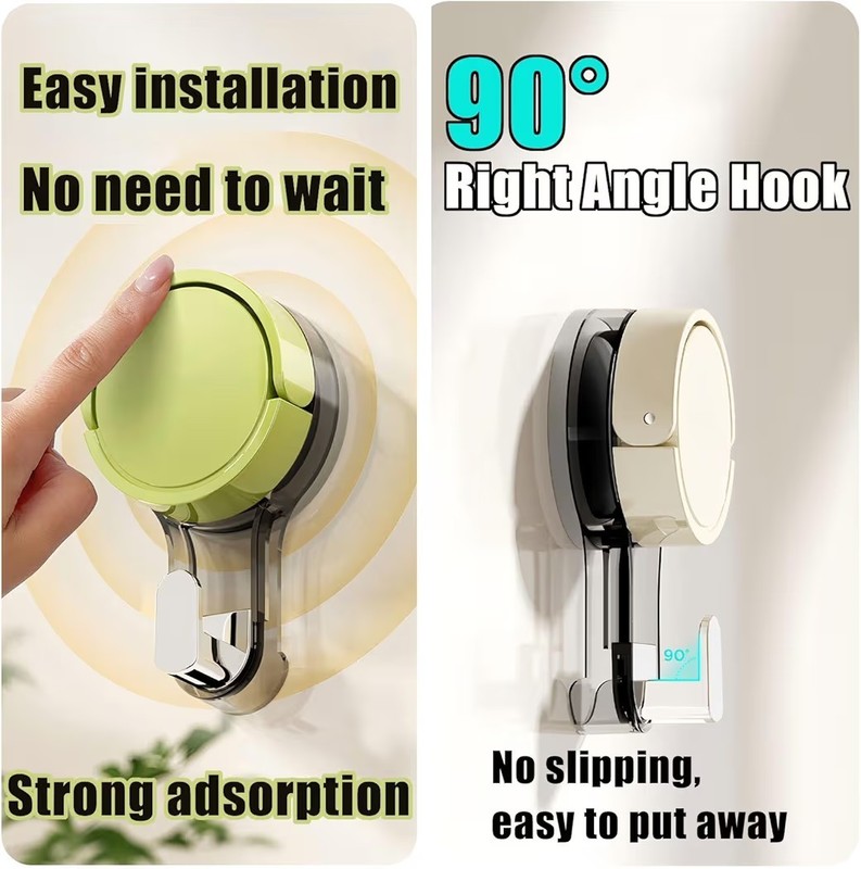 3Pcs Suction Cup Hooks, Reusable Shower Hook, Vacuum Suction... gallery