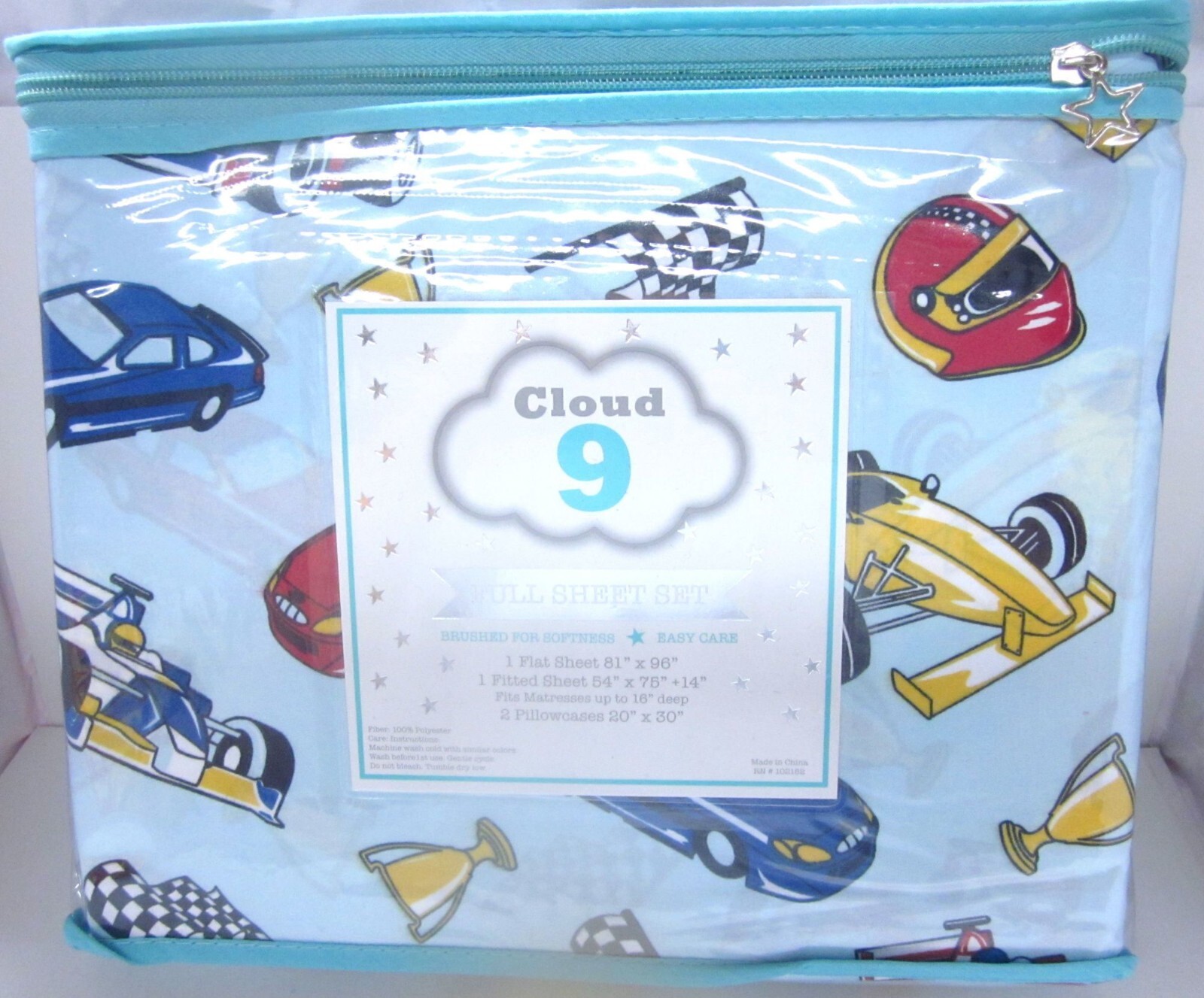 4 Piece Cloud 9 Brushed For Softness Kids Full Sheet Set Race Cars Racecars gallery