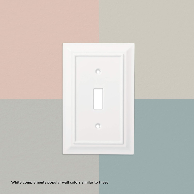 Soft Arch (2-Pack) Decorative Light Switch Covers Wall Plate Pure White 3-Gang O gallery