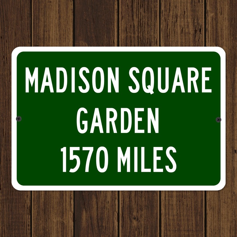 Madison Square Garden Custom Distance Sign New York Knicks Basketball Fan Gift gallery