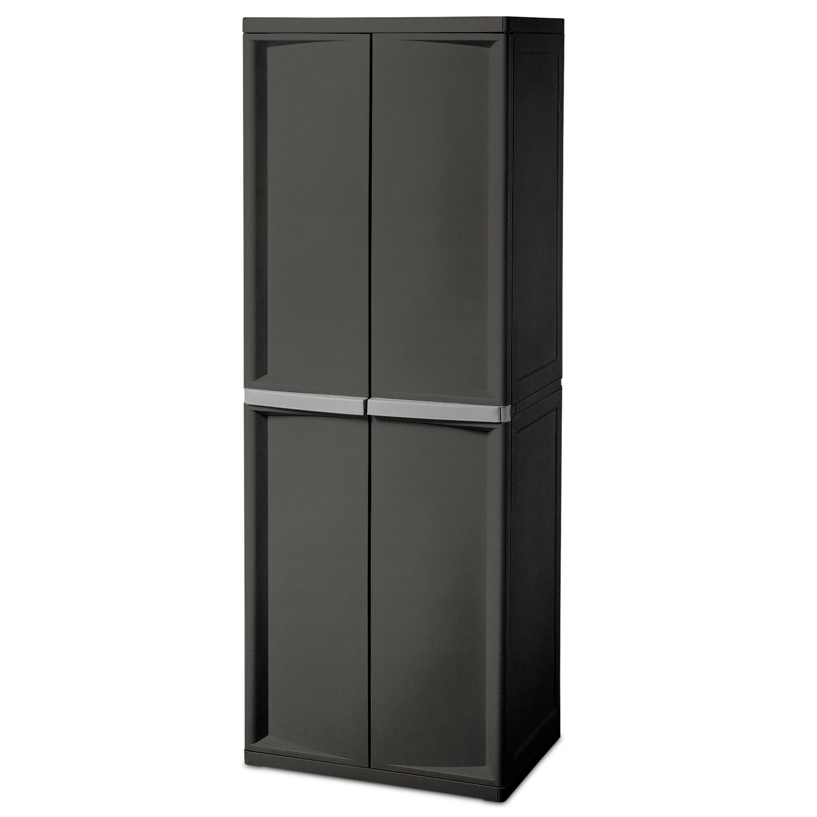 Sterlite Adjustable 4-Shelf Gray Storage Cabinet With Doors | 01423V01 gallery