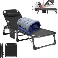 H&ZT Folding Camping Cot Collapsing Bed with Pillow Use Heavy Duty Adults & Kid