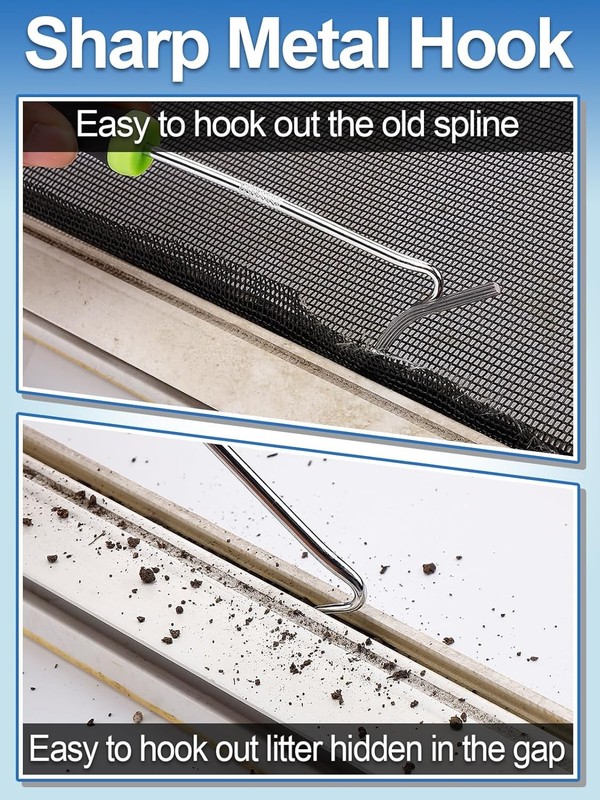 Screen Repair Kit 3 in 1 Screen Tools Including Roller 0.14in x 32.8ft Spline gallery