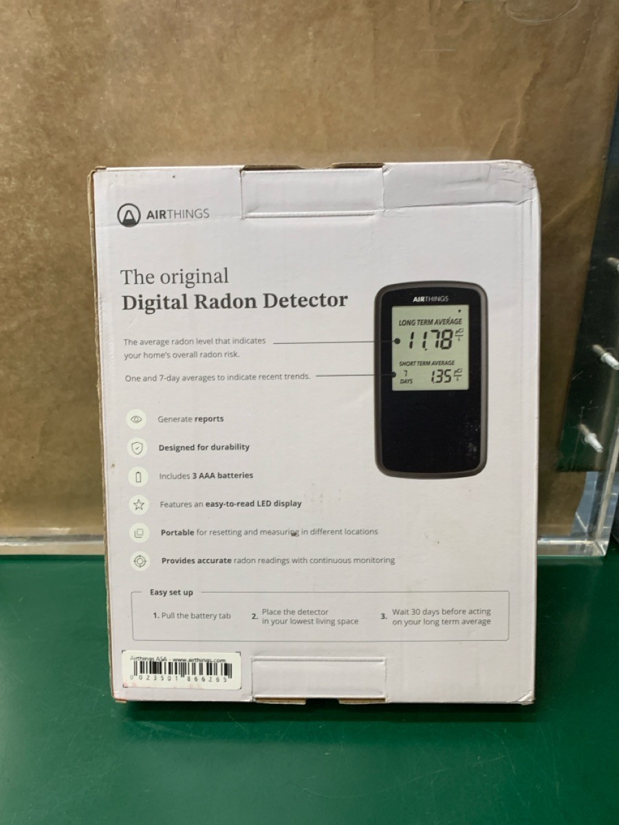 AIRTHINGS 2350 DIGITAL RADON DETECTOR W CONTINUOUS MONITORING (E10050487) gallery