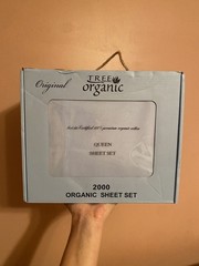 Tree Organic Queen Sheet Set 2000 Thread Count Organic Cotton Bedding Solid New