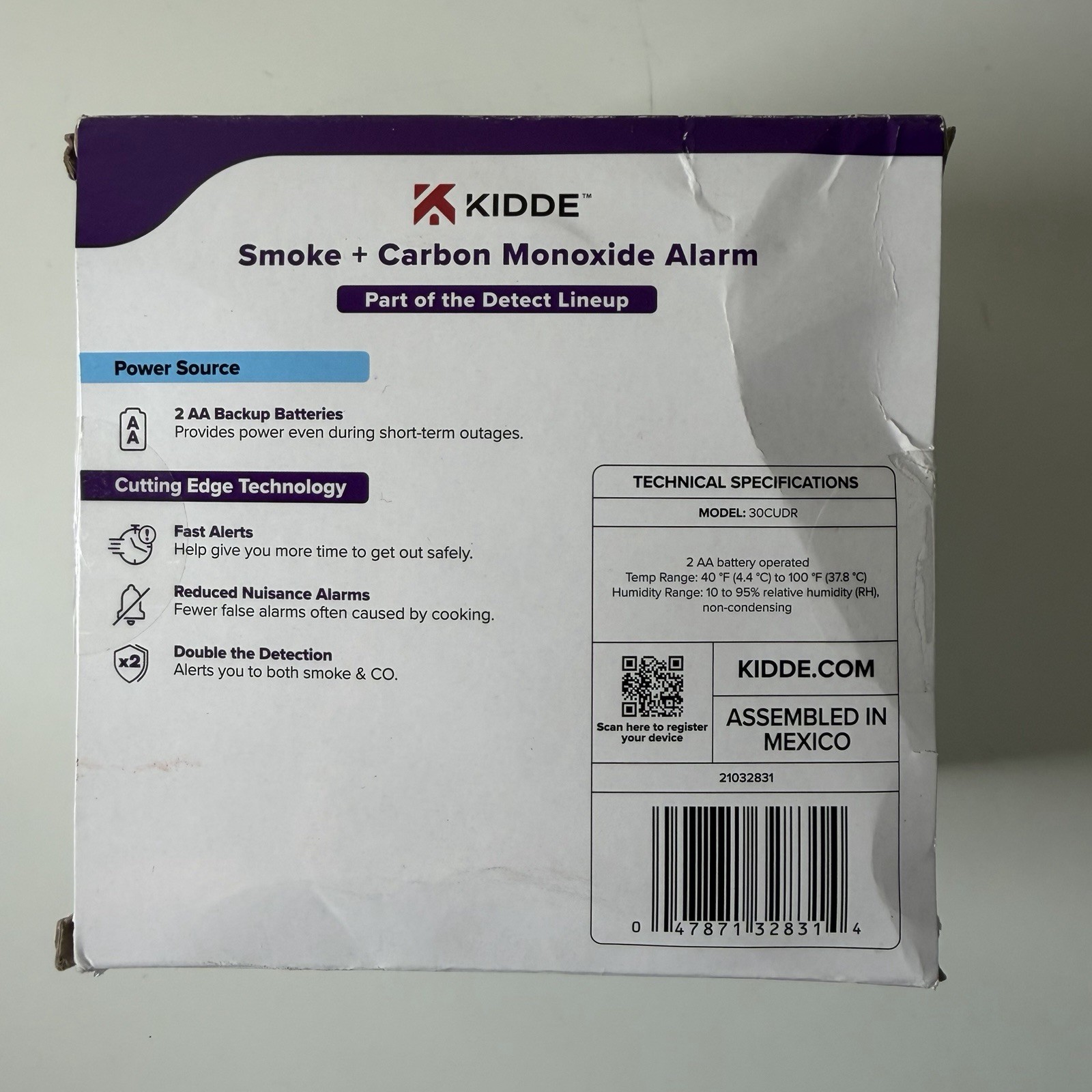 2 pack Kidde Smoke & Carbon Monoxide Detector 2 AA Batteries 30CUDR gallery