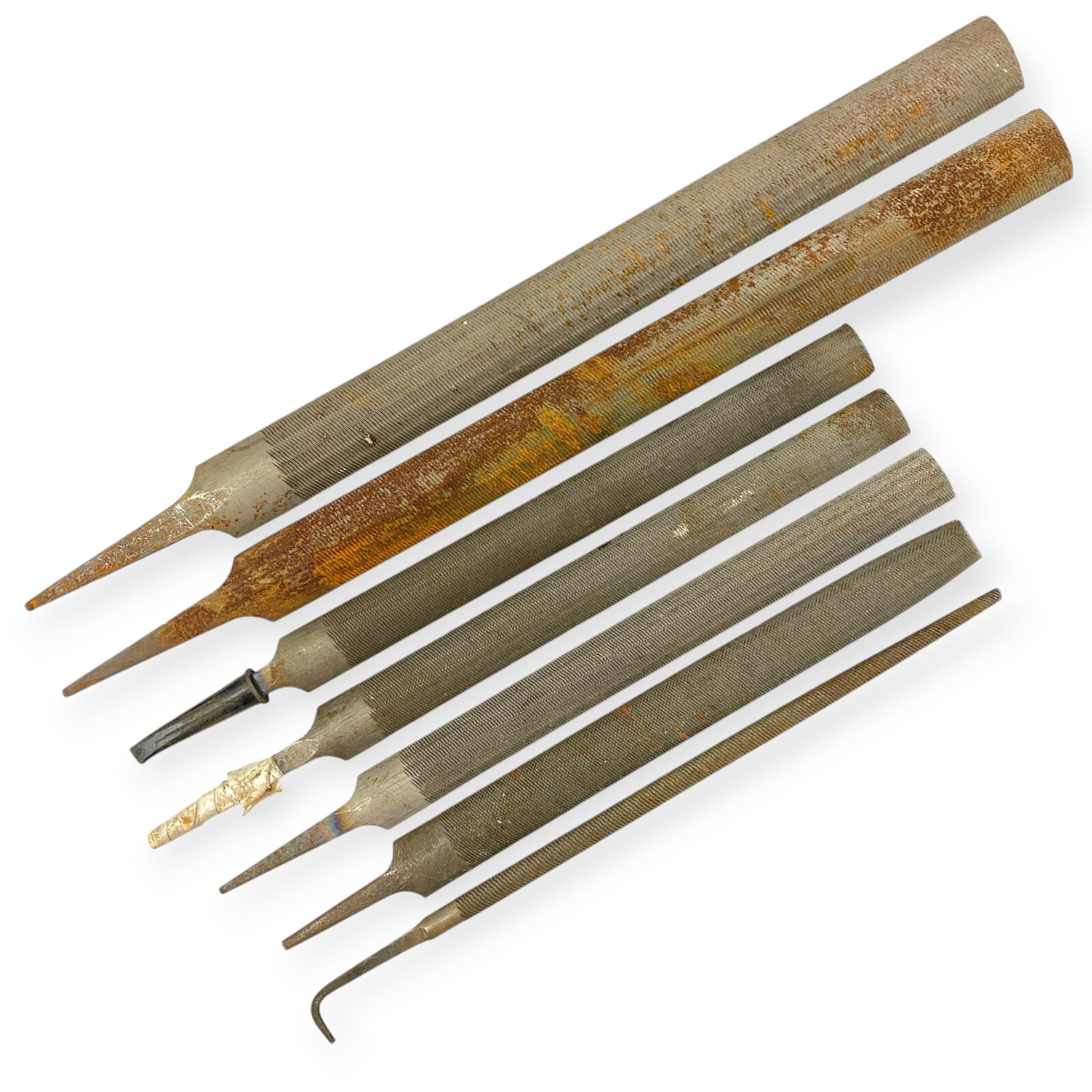 Nicholson Bastard 12, 17 in Round and Half Round File Set, 7 Pcs, Made in USA gallery