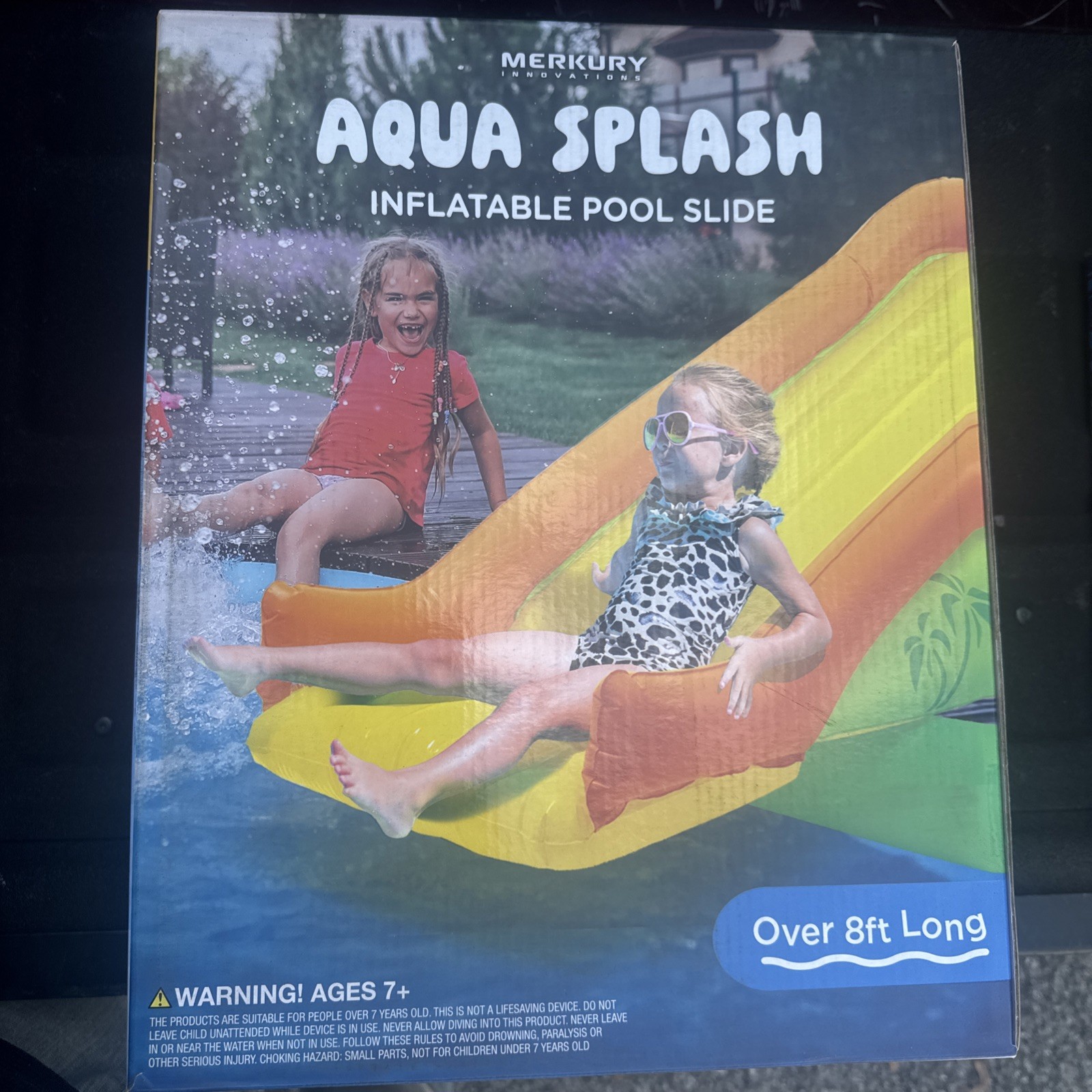 New Merkury Aqua Splash Inflatable Pool Slide 8ft Long 3.25ft Tall Age7+ FreeS&H gallery