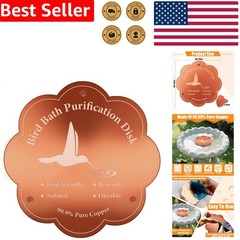 Pure Copper Bird Bath Disk – 99.99% Clean Cleaner All Season 3 Point Support