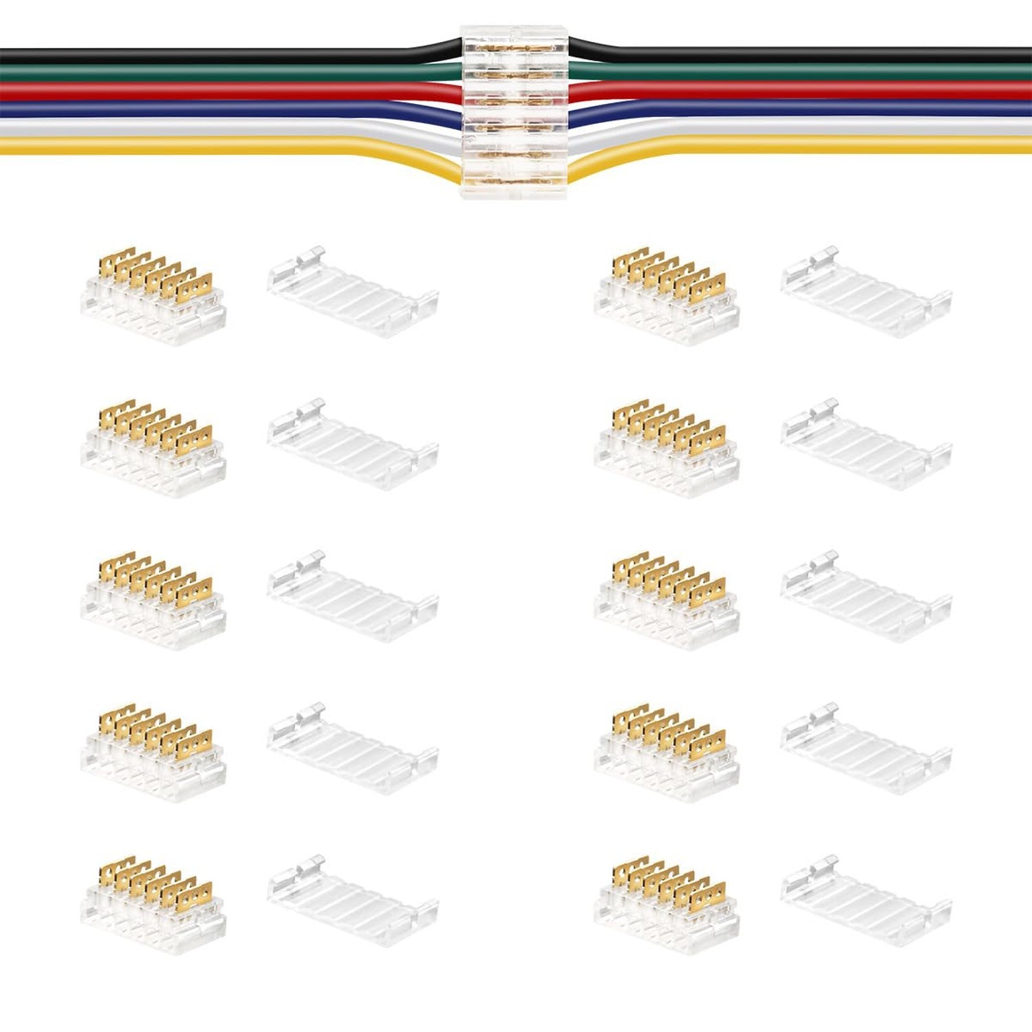 SLLHUT 10 Pcs 6 Pin Quick Connect Crimp on Wire connectors for 20 to 24 AWG L... gallery