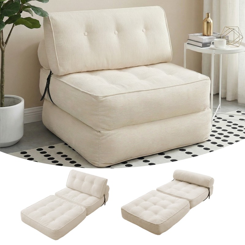 Single Folding Sofa Bed, Convertible Sleeper Chair Bed Couches w/ Dual-Pillow gallery