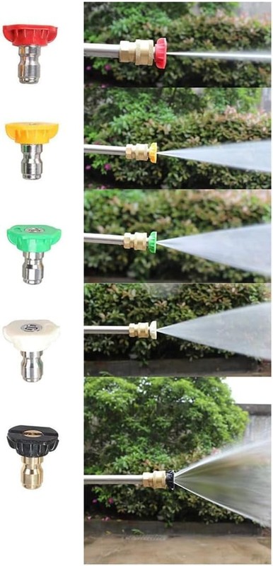5-Pack High-Pressure Washer Nozzle Tips Set, 4500 PSI, Multi-Angle, Stainless... gallery