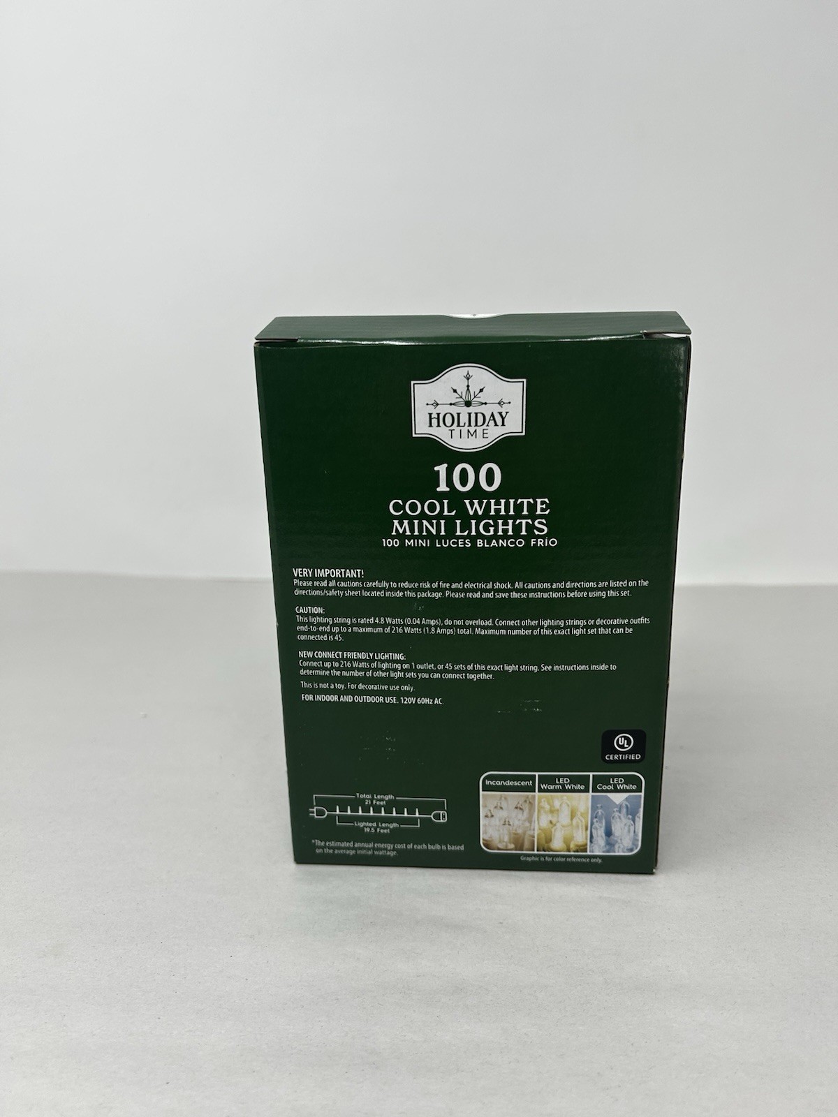 Holiday Time 100 Cool White Mini LED Christmas Lights INDOOR OUTDOOR White Wire gallery