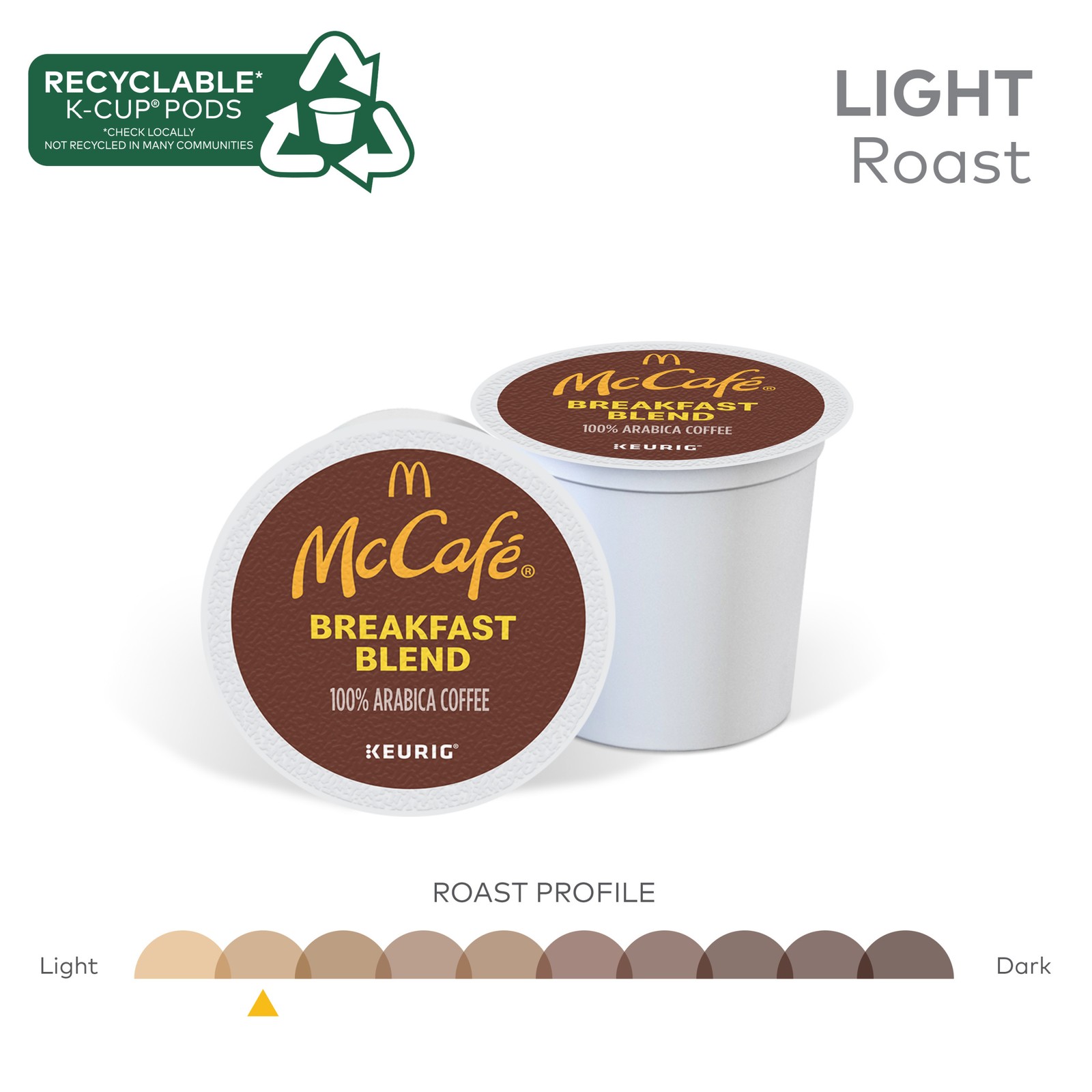McCafe, Breakfast Blend Coffee, Keurig Single Serve K-Cup Pods, 96 Count gallery