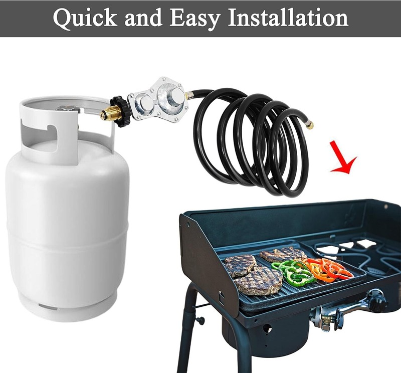 10FT Two Stage Propane Regulator Hose with Standard POL Connectionx3/8inch Flare gallery