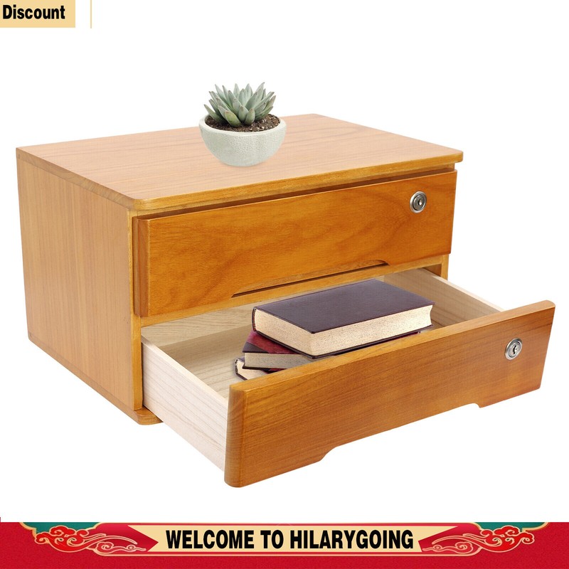 Gift Home/Office Lockable 2-Tier Desktop Storage Drawer 66.14 lbs Load-bearing gallery