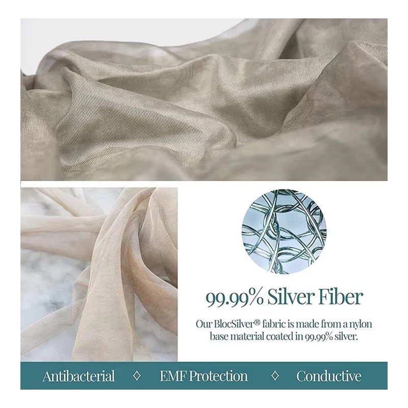 Silver Fiber Canopy EMF RF LF Reducing Radiation Shielding Mosquito Net gallery