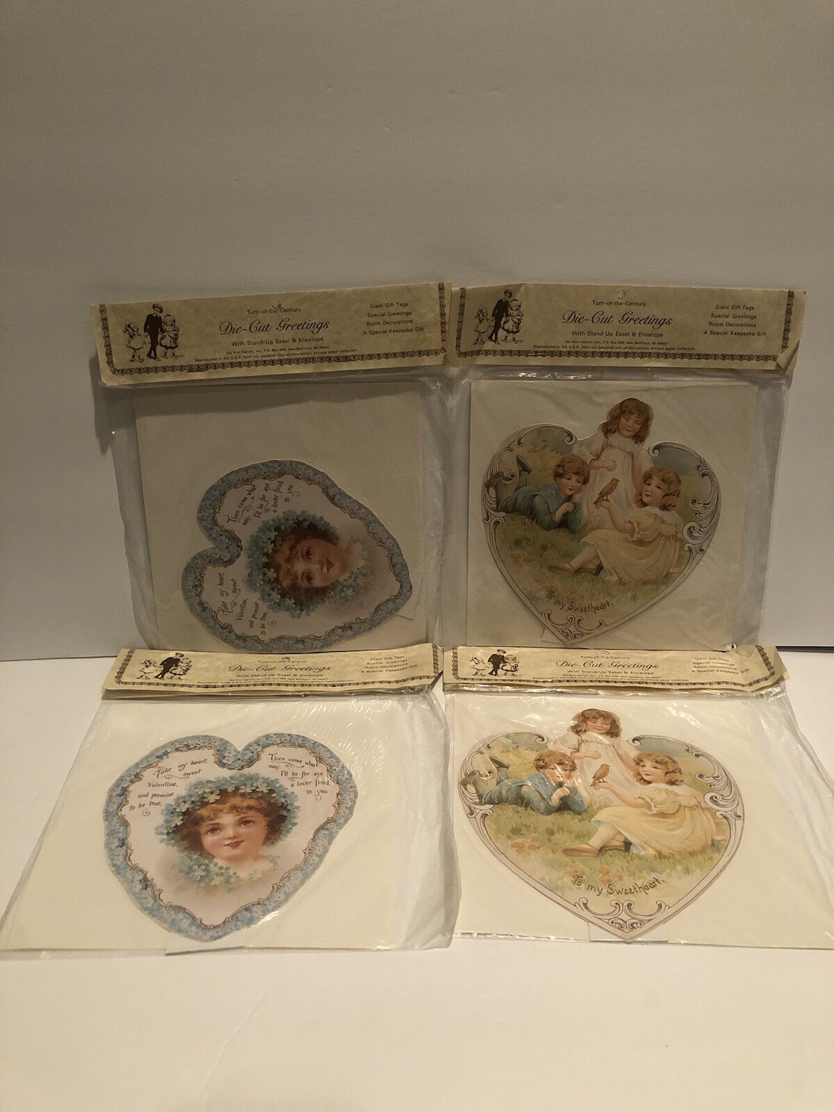 Victorian Reproduced 4~Die-Cut Greetings Children Designs by Old Print Factory gallery