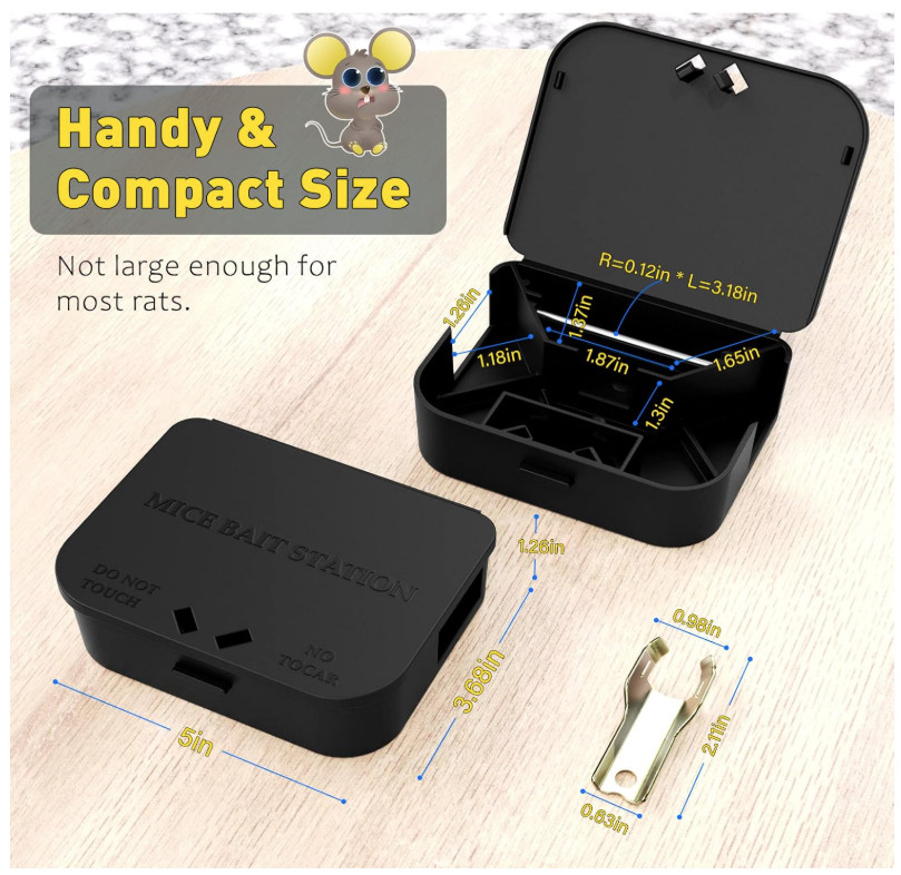 Mouse Stations 12 Pack, Keyless & Keyed, Safe for Kids and Pets, Black Use gallery