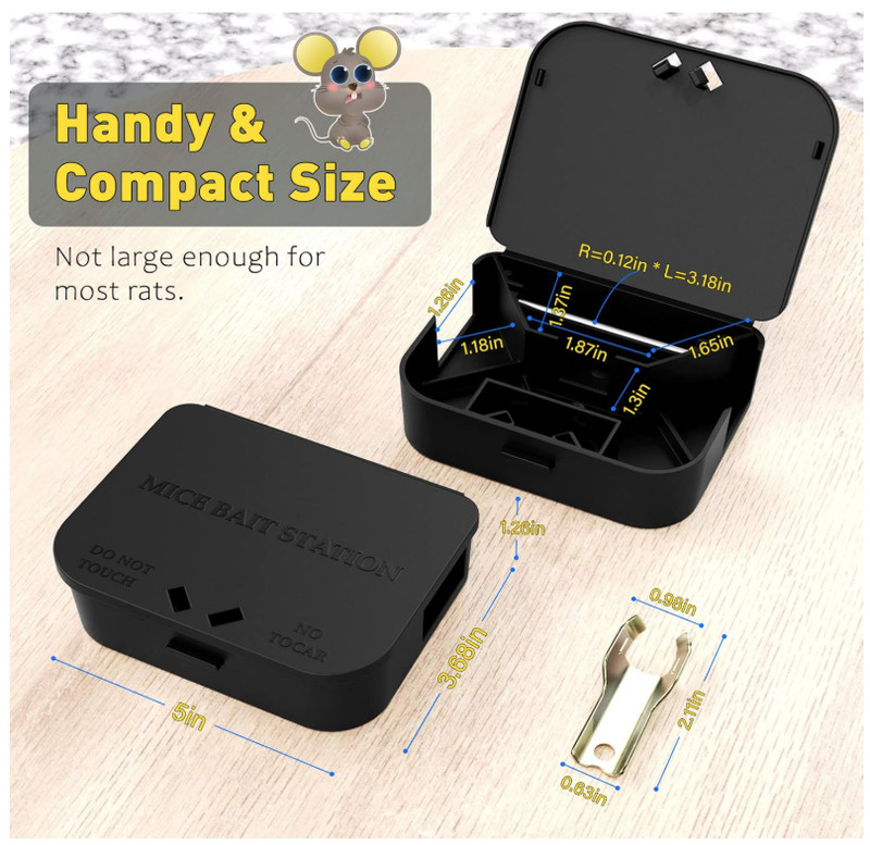 Mouse Stations 12 Pack, Keyless & Keyed, Safe for Kids and Pets, Black Use gallery