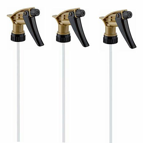 ComfortAxis Acid Resistant Trigger Sprayer Black Gold 9-1/4" Dip Tube 28mm 3Pack gallery