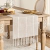 Rustic Table Runner Rustic Farmhouse 13“ x 72” Braided Striped Linen Cream Ta... gallery
