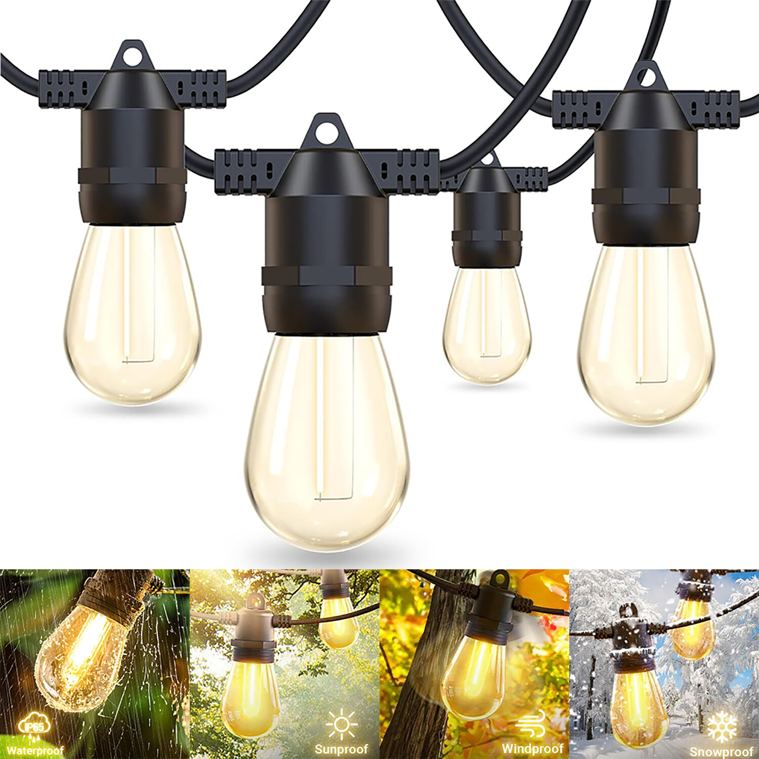 27ft String Lights S14 LED Shatterproof IP65 for Outdoor Garden Patio Yard Decor gallery