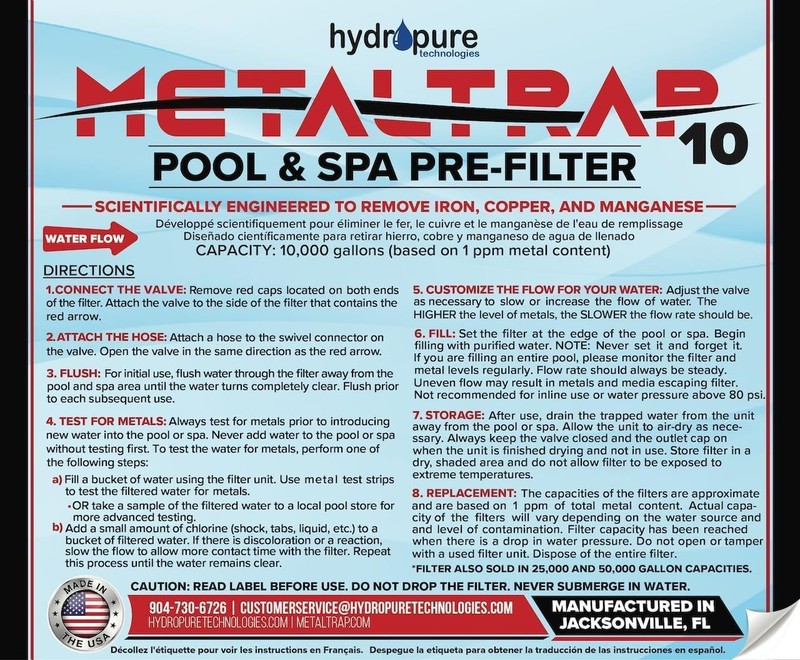 Hydropure Technologies 10000 Gallon Spa Pre Filter, High Performance, MADE IN US gallery