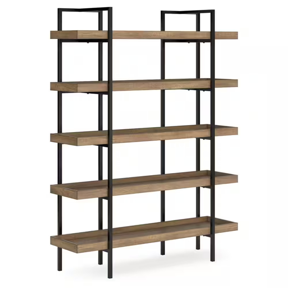 Montia 76 In. Tall Medium Density Fiberboard (MDF) 5-Shelf Etagere Bookcase gallery