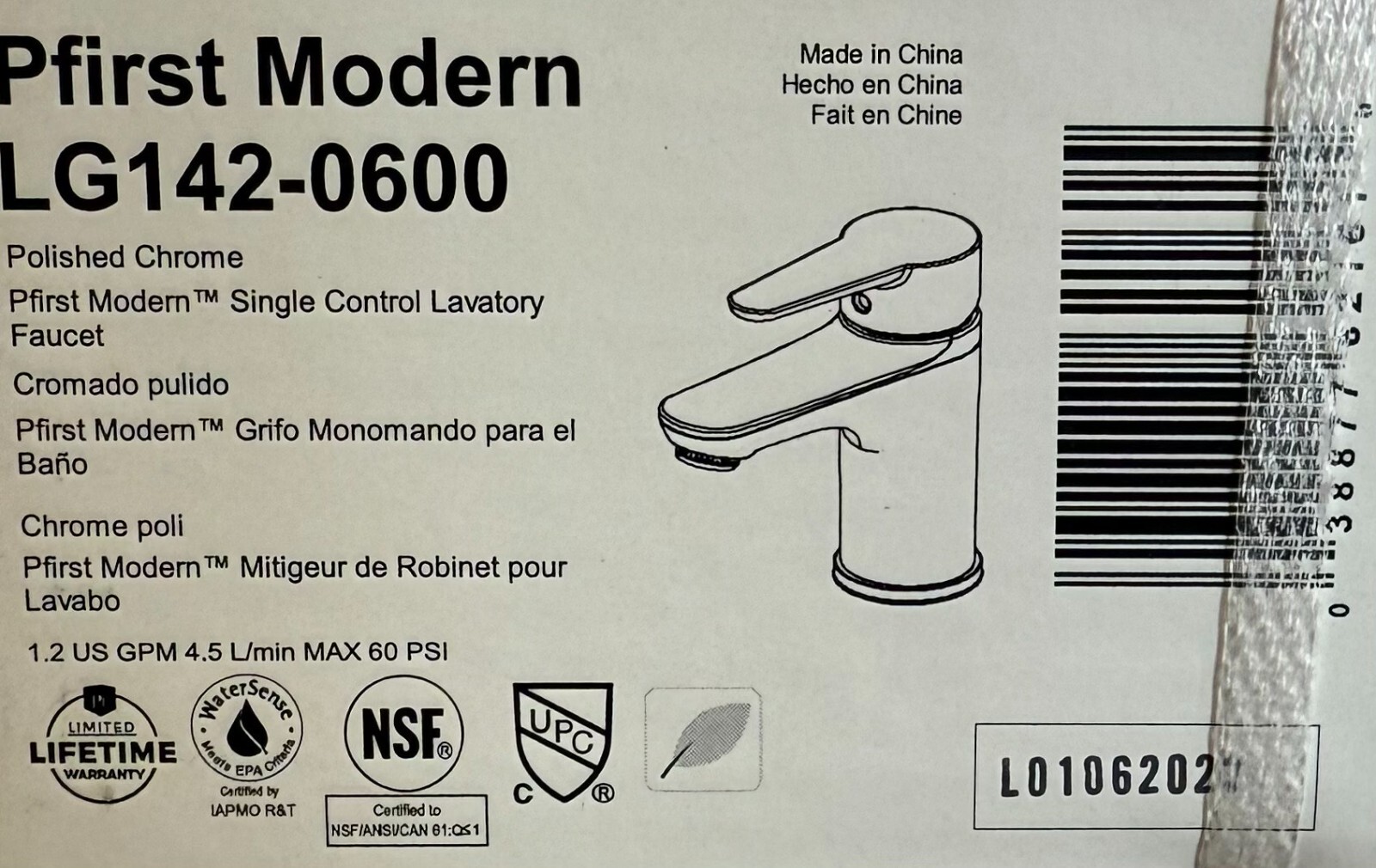 Pfister Modern LG142-0600 Single Control Lavatory Faucet Chrome (New in Box) gallery
