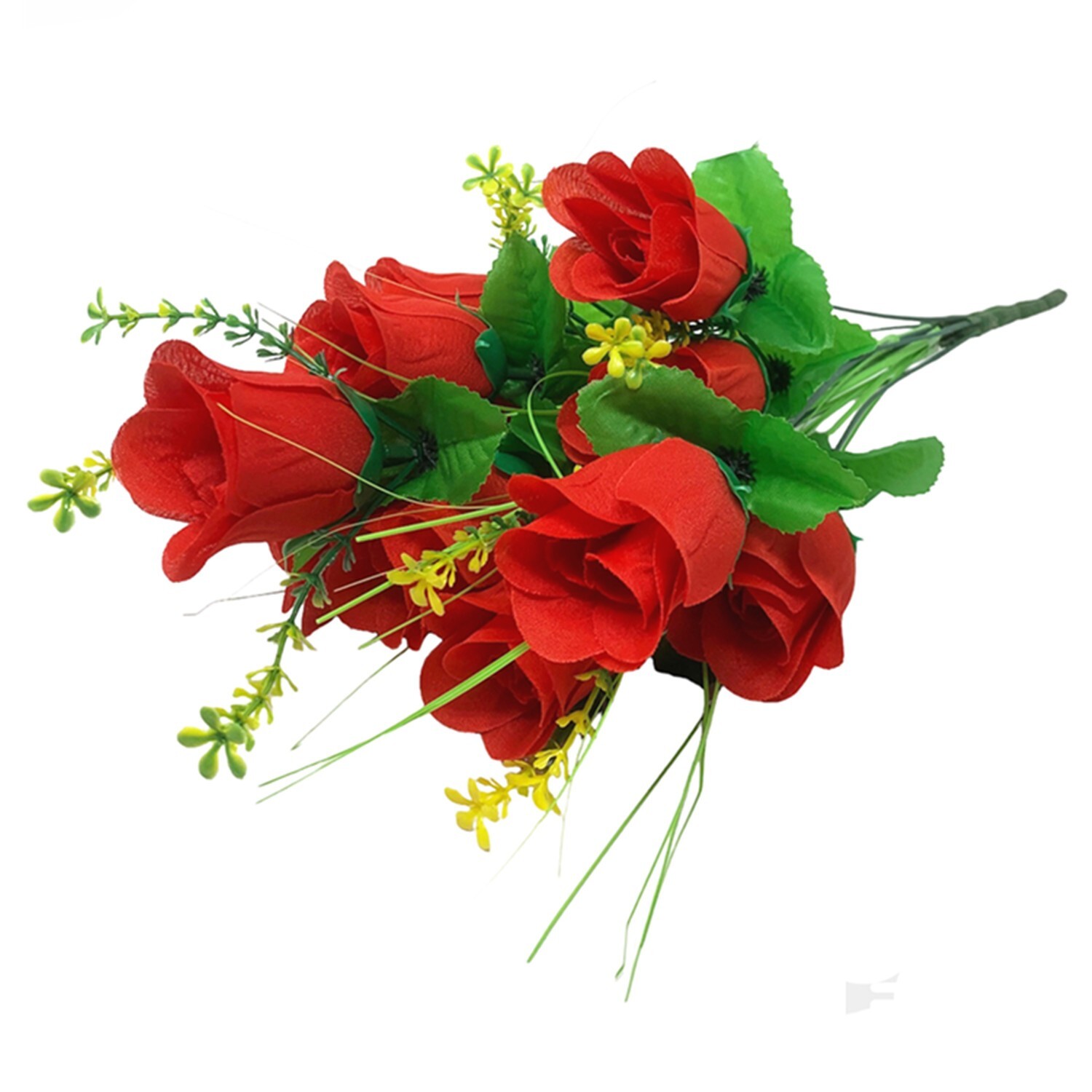 12 Red Rose Buds, Artificial Silk Flowers, Wedding Bouquets, Home, Faux Roses gallery