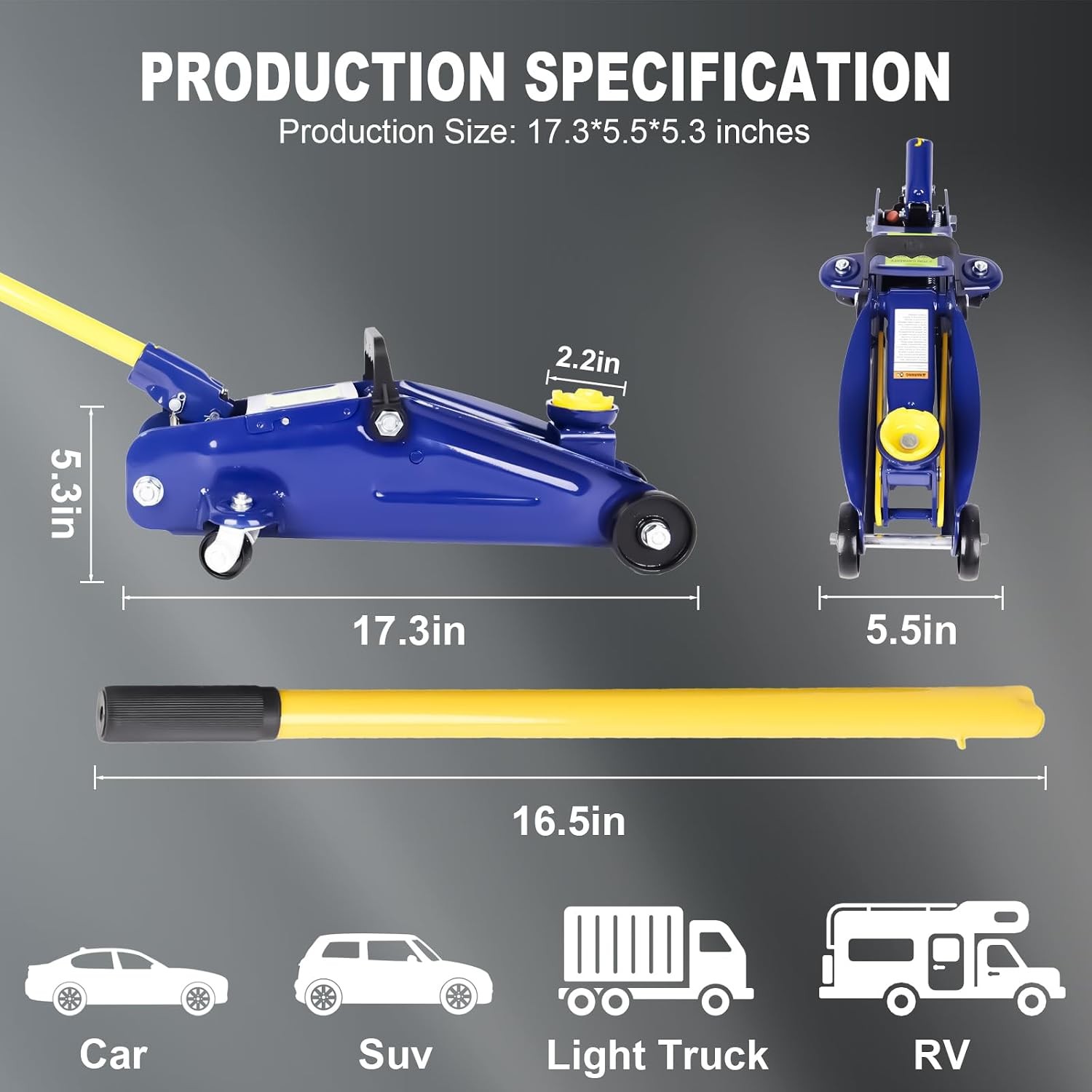 Low Profile Floor Jack 2 Ton Heavy Duty Steel Single Pump Hydraulic Car Jack gallery