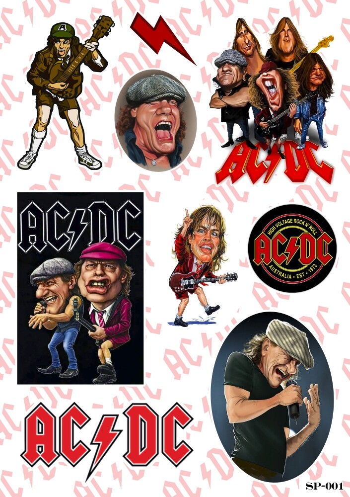 ACDC AC/DC Sticker Pack | High Voltage Australian Hard Blues Rock Band Logo gallery